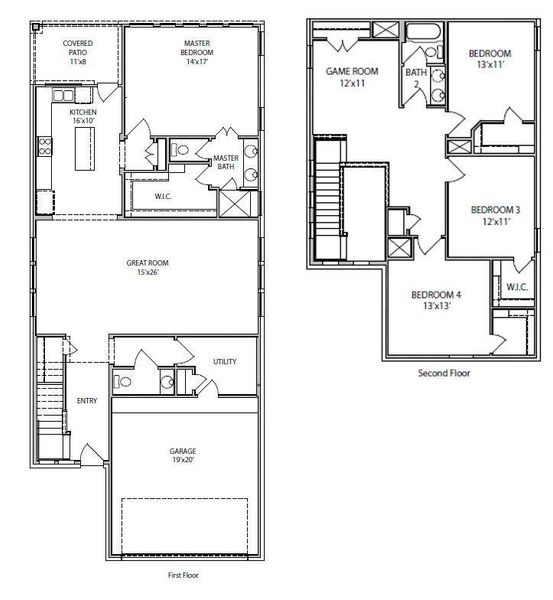 2D floor plan layout of this home in Audubon, Magnolia, TX (Image 2). 2D floor plan layout of this home in Audubon, Magnolia, TX (Image 2).