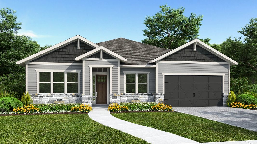 Representative exterior photo of a completed home built from the 3063J by Perry Homes in Hyland Trail, Green Cove Springs, FL (Image 5).