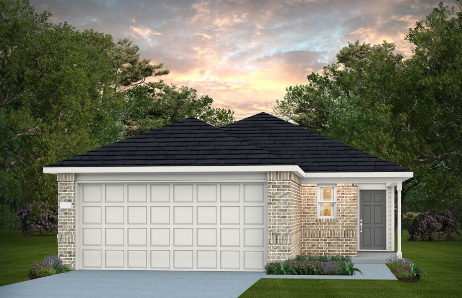 Representative exterior photo of a completed home built from the Adams by Centex in Pinara Pines, Conroe, TX (Image 9).
