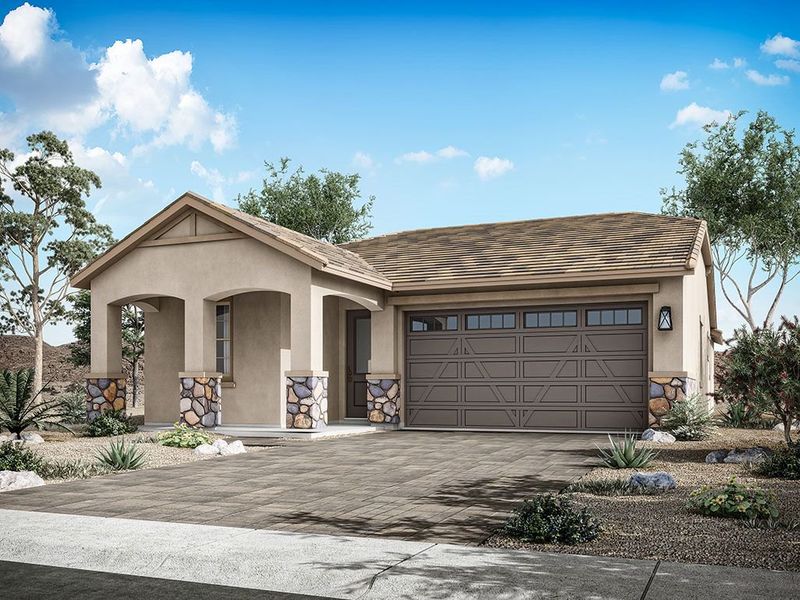 Representative exterior photo of a completed home built from the Pinehurst by William Ryan Homes in Fairways in Victory at Verrado, Buckeye, AZ (Image 4).