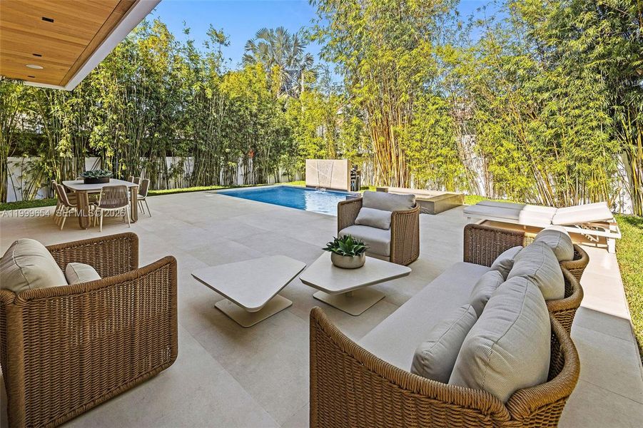 Exterior details and patio area of a home in , Miami Beach (Image 25). Exterior details and patio area of a home in , Miami Beach (Image 25).