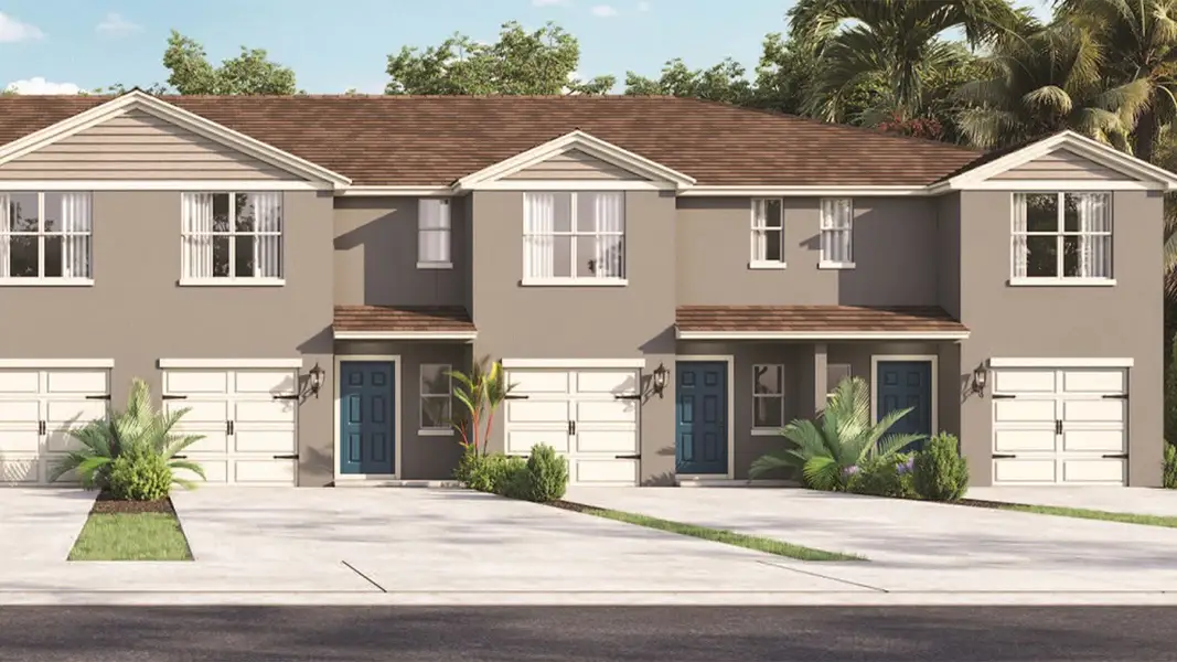 Front exterior of a new home in Annabelle Estates, Lake Wales, FL, highlighting curb appeal (Image 2).
