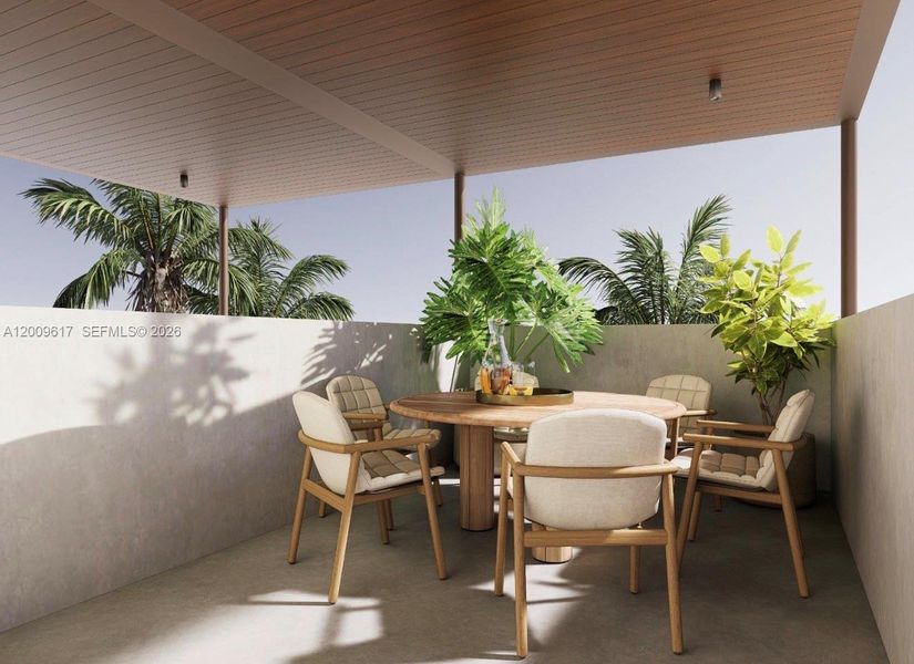 Exterior details and patio area of a home in , Miami (Image 3).