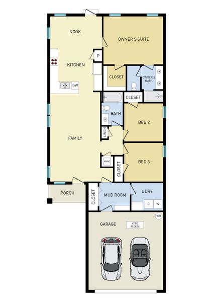 2D floor plan layout of this home in Longview Estates, Crestview, FL (Image 5).