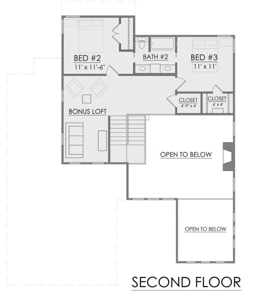 2D floor plan layout for the Keaton by Zeal Home Builders in Monarch Manor, Poolville, TX (Image 3). 2D floor plan layout for the Keaton by Zeal Home Builders in Monarch Manor, Poolville, TX (Image 3).