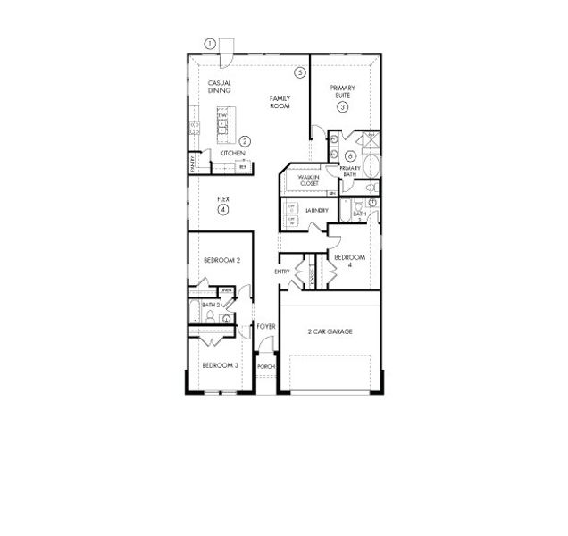 2D floor plan layout of this home in Pine Lake Cove - Classic Series, Montgomery, TX (Image 3).