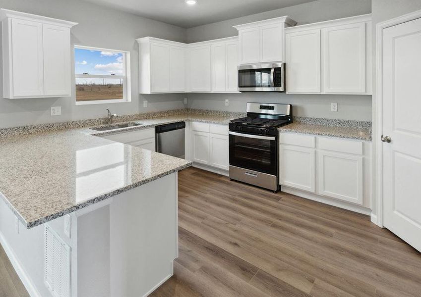 This chef-ready kitchen includes stainless-steel, energy-efficient appliances.