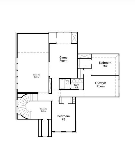 2D floor plan layout for the Regis by Highland Homes in The George, Richmond, TX (Image 28).