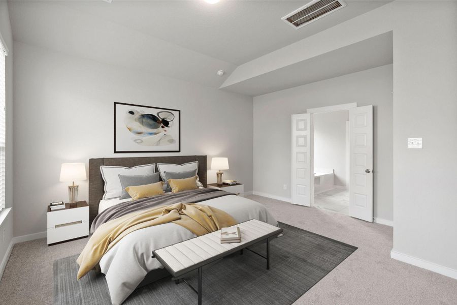 *Virtually Staged*Primary Bedroom. Sample photo of completed home with similar floor plan. Actual colors and selections may vary.