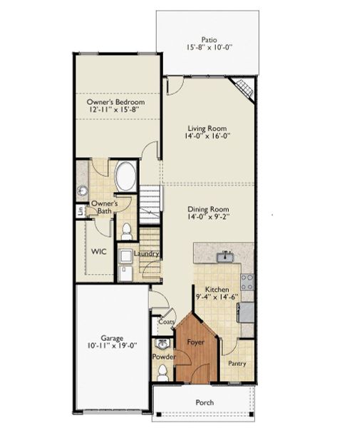 2D floor plan layout of this home in Reidville Town Center, Reidville, SC (Image 4).