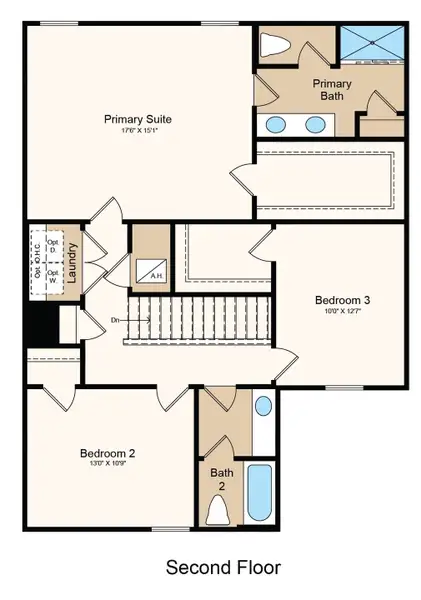 2D floor plan layout of this home in Westview, Kissimmee, FL (Image 4).