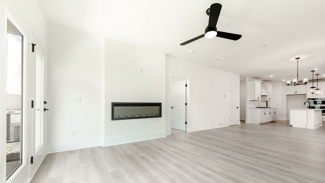 Representative unfurnished interior of a home built from the Bowen by D.R. Horton in The Village at Sandy Plains, Marietta (Image 14). Representative unfurnished interior of a home built from the Bowen by D.R. Horton in The Village at Sandy Plains, Marietta (Image 14).