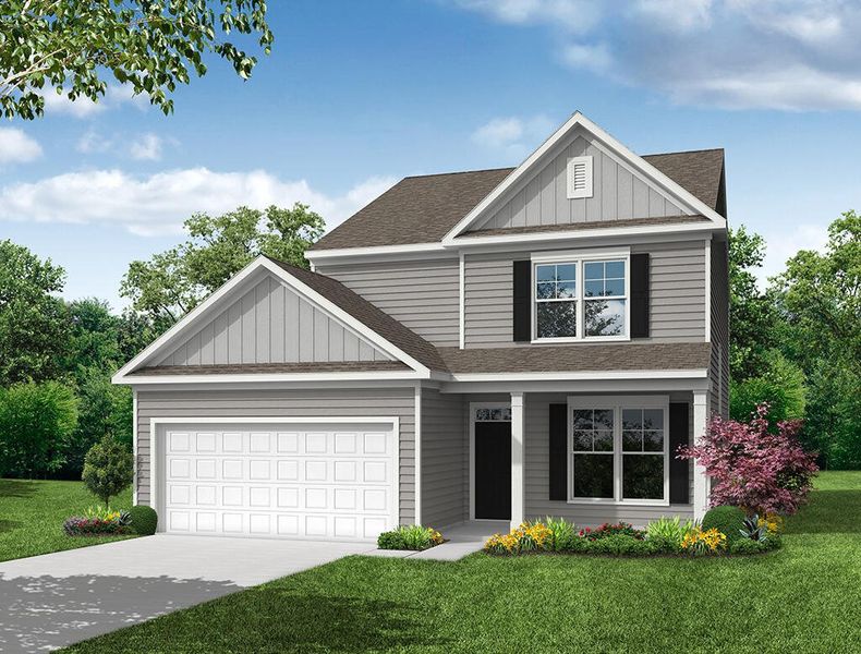 Representative exterior photo of a completed home built from the Richfield by Eastwood Homes in Chandler Ridge, McLeansville, NC (Image 1). Representative exterior photo of a completed home built from the Richfield by Eastwood Homes in Chandler Ridge, McLeansville, NC (Image 1).