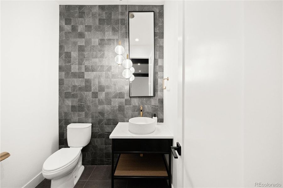 Furnished interior view inside a new home in Signature at Crystal Valley, Castle Rock (Image 22).