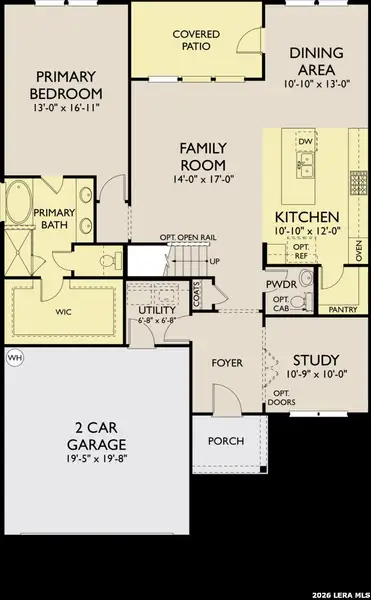 2D floor plan layout of this home in Cordova Trails, Seguin, TX (Image 3).