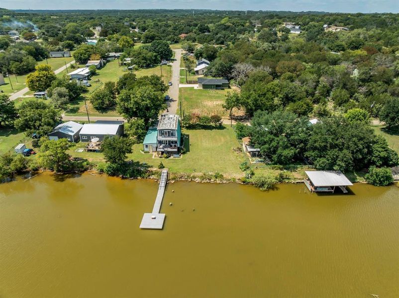 Bird's eye view of a large body of water Bird's eye view of a large body of water