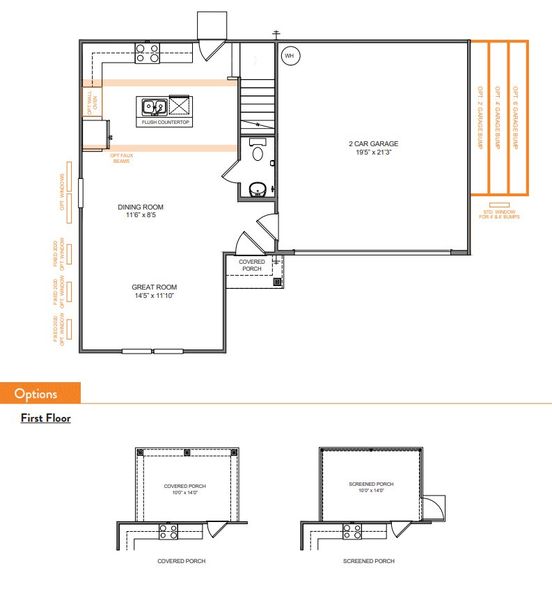 2D floor plan layout for the Charlotte by True Homes in Colvin Park, Rock Hill, SC (Image 3).