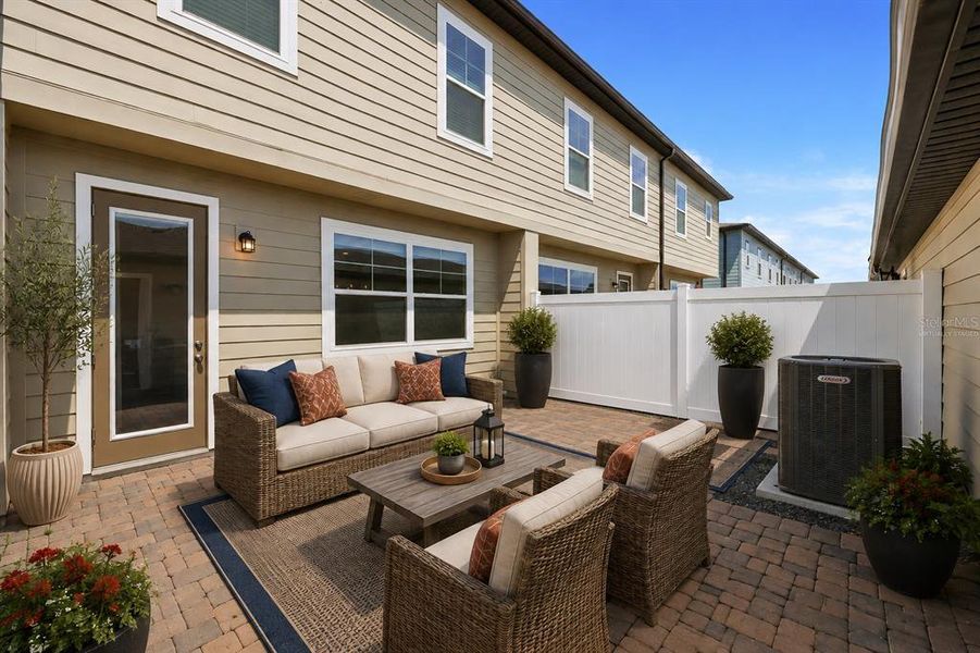 Exterior details and patio area of a home in , Winter Garden (Image 4). Exterior details and patio area of a home in , Winter Garden (Image 4).