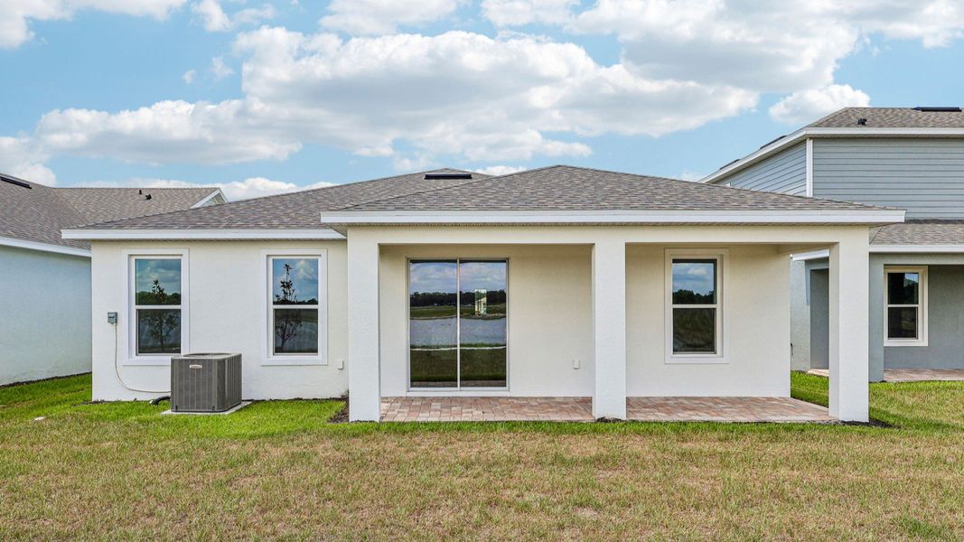 Buttonwood Rear Elevation Floor Plan Exterior by DRB Homes in Ardisia Park in New Smyrna Beach