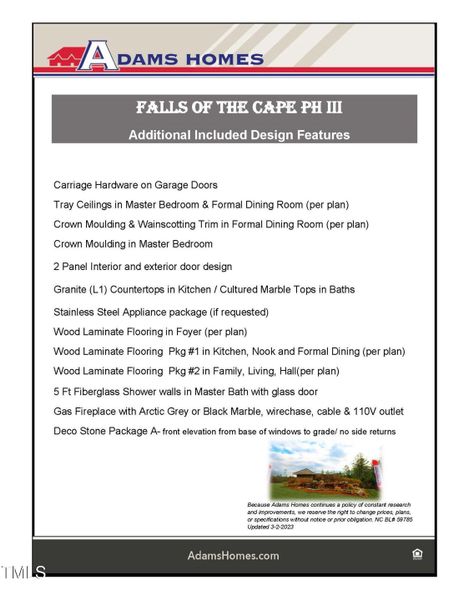 Falls of the Cape P3 feature sheet