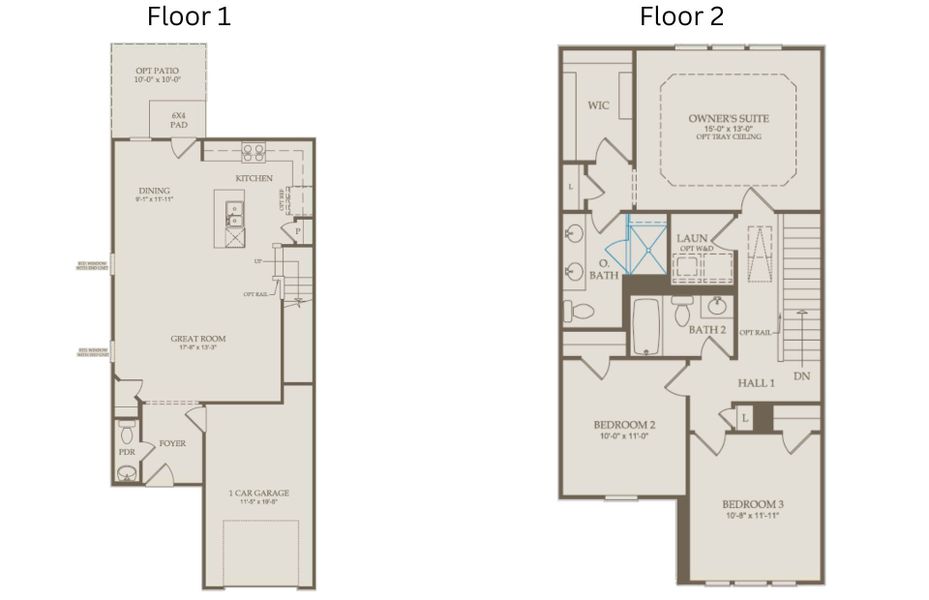 2D floor plan layout of this home in Saunders Farm, Willow Spring, NC (Image 4).