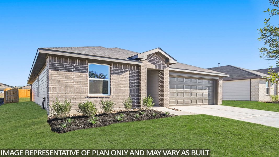 Front exterior of a new home in Mill Creek, Magnolia, TX, highlighting curb appeal (Image 16). Front exterior of a new home in Mill Creek, Magnolia, TX, highlighting curb appeal (Image 16).