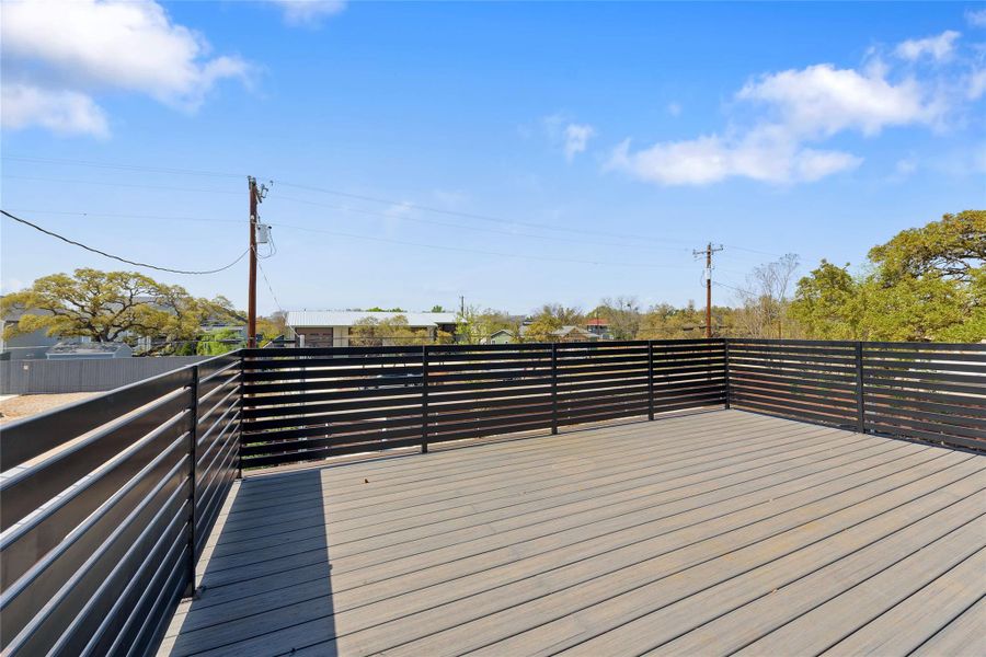 Upstairs private patio outside the primary bedroom.