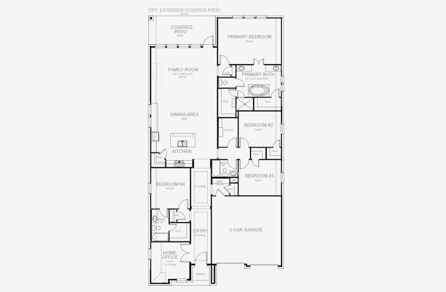 2D floor plan layout for the 2373H by Perry Homes in Juniper Springs 50', Lockhart, TX (Image 4). 2D floor plan layout for the 2373H by Perry Homes in Juniper Springs 50', Lockhart, TX (Image 4).