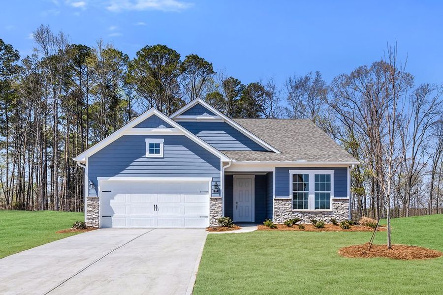 Representative exterior photo of a completed home built from the Emerson by UnionMain Homes in Maddox Landing, Hoschton, GA (Image 17).