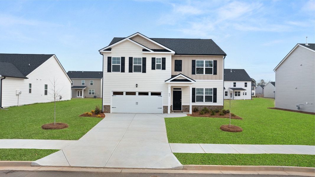 Front exterior of a new home in Estates at Deer Hollow, Grovetown, GA, highlighting curb appeal (Image 20).