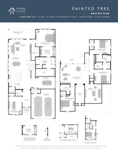 2D floor plan layout of this home in Painted Tree Woodland West, McKinney, TX (Image 5).
