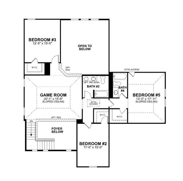 2D floor plan layout for the Zacate by M/I Homes in The Oaks on 6th Street, Magnolia, TX (Image 3). 2D floor plan layout for the Zacate by M/I Homes in The Oaks on 6th Street, Magnolia, TX (Image 3).