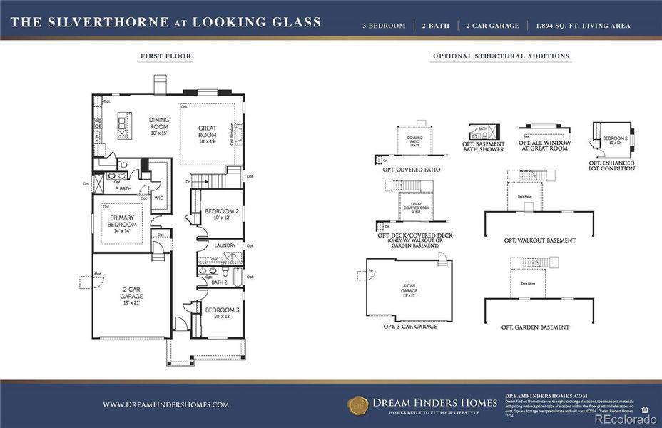 2D floor plan layout of this home in The Reserve at Looking Glass, Parker, CO (Image 4).