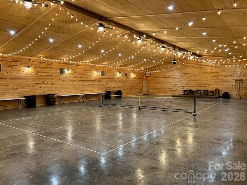 Pickleball anyone? Barn has a 2nd floor lounging area, storage and a kitchen