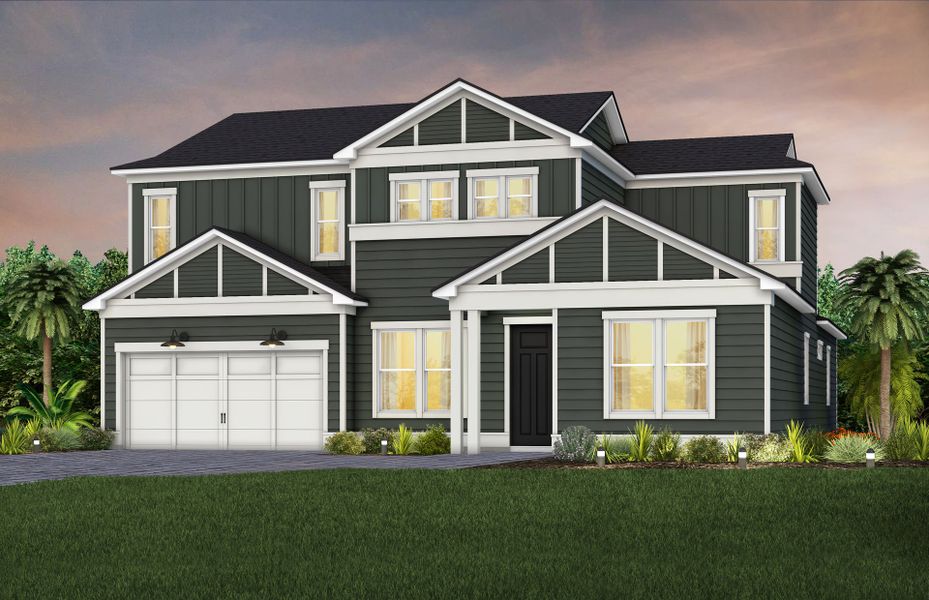 Representative exterior photo of a completed home built from the Merlot Grand by Pulte Homes in The Landings at Saint Johns, St. Johns, FL (Image 26). Representative exterior photo of a completed home built from the Merlot Grand by Pulte Homes in The Landings at Saint Johns, St. Johns, FL (Image 26).