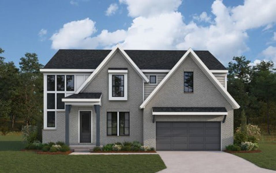 Representative exterior photo of a completed home built from the Grayson by Fischer Homes in Governor’s Preserve, Canton, GA (Image 8).