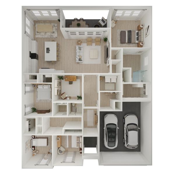2D floor plan layout for the Barcelona by K. Hovnanian® Homes in Grand Oaks, Mont Belvieu, TX (Image 4). 2D floor plan layout for the Barcelona by K. Hovnanian® Homes in Grand Oaks, Mont Belvieu, TX (Image 4).