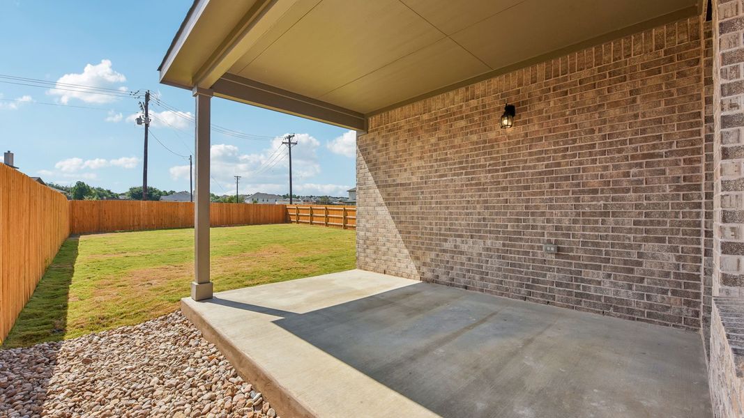 Exterior details and patio area of a home in Rosenbusch Ranch, Leander (Image 4).