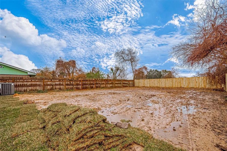 Backyard - sod will be placed