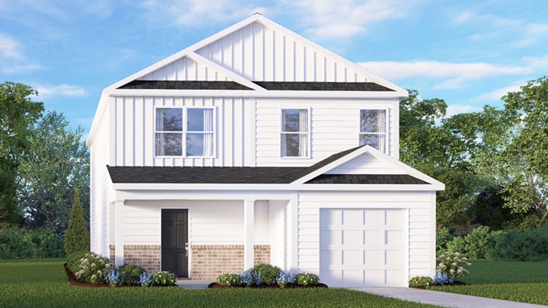 Representative exterior photo of a completed home built from the Olivia by D.R. Horton in Jetstream Park, Wilson, NC (Image 16).