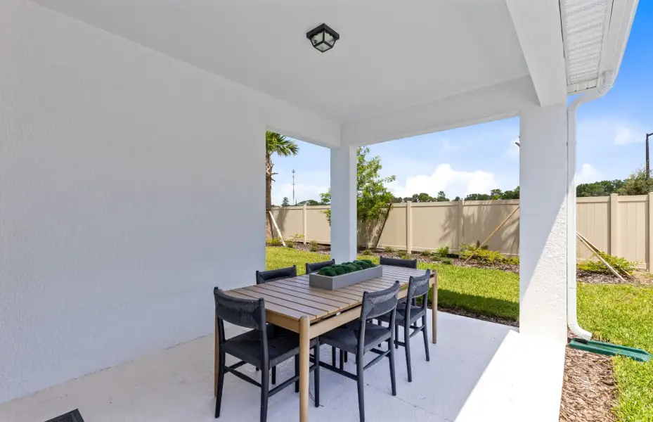 Exterior details and patio area of a home in Canopy Preserve, Deland (Image 2). Exterior details and patio area of a home in Canopy Preserve, Deland (Image 2).