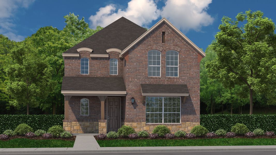 Plan 1407 Elevation A with Stone