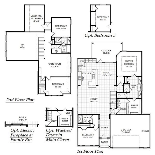 2D floor plan layout for the Grace by Chesmar Homes in The Grove at Blackhawk, Pflugerville, TX (Image 3). 2D floor plan layout for the Grace by Chesmar Homes in The Grove at Blackhawk, Pflugerville, TX (Image 3).