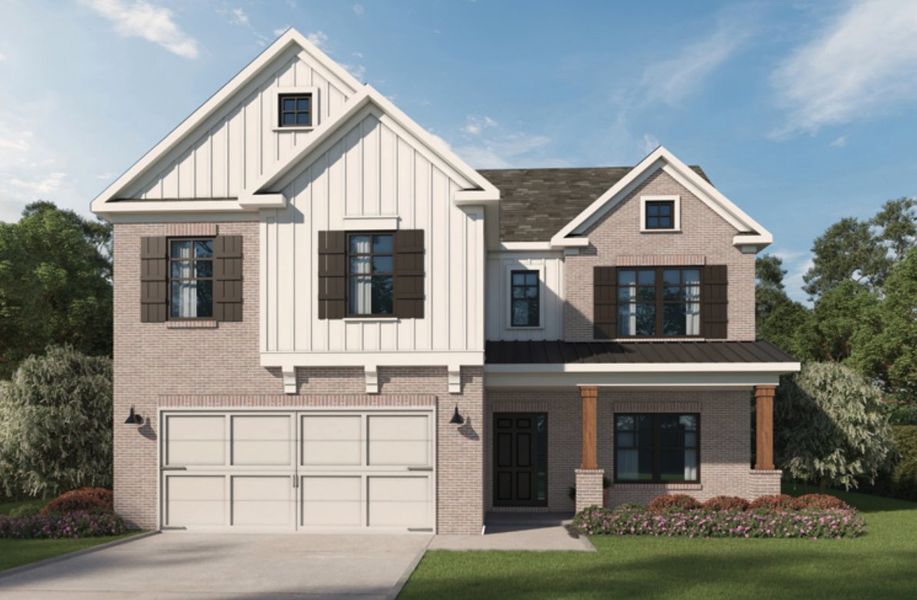 Front exterior of a home in the The Overlook at Factory Shoals community, located in Mableton, GA (Image 16). Front exterior of a home in the The Overlook at Factory Shoals community, located in Mableton, GA (Image 16).