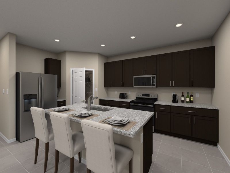 Spacious Kitchen with Work Island