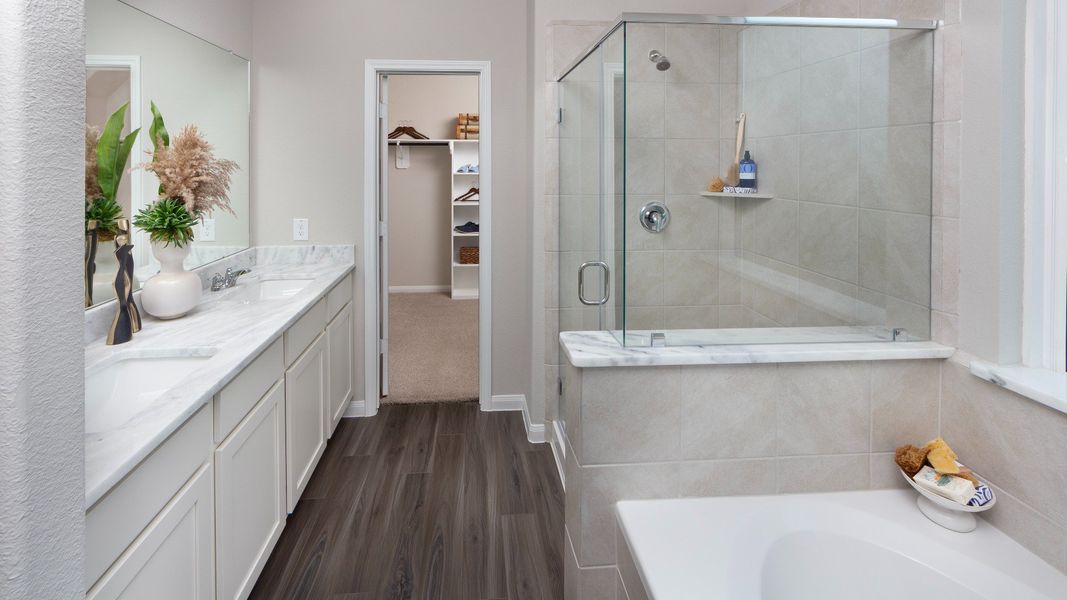 Representative furnished interior of a home built from the The Highlands by Legend Homes in Rocky Creek Crossing, Crowley (Image 12).