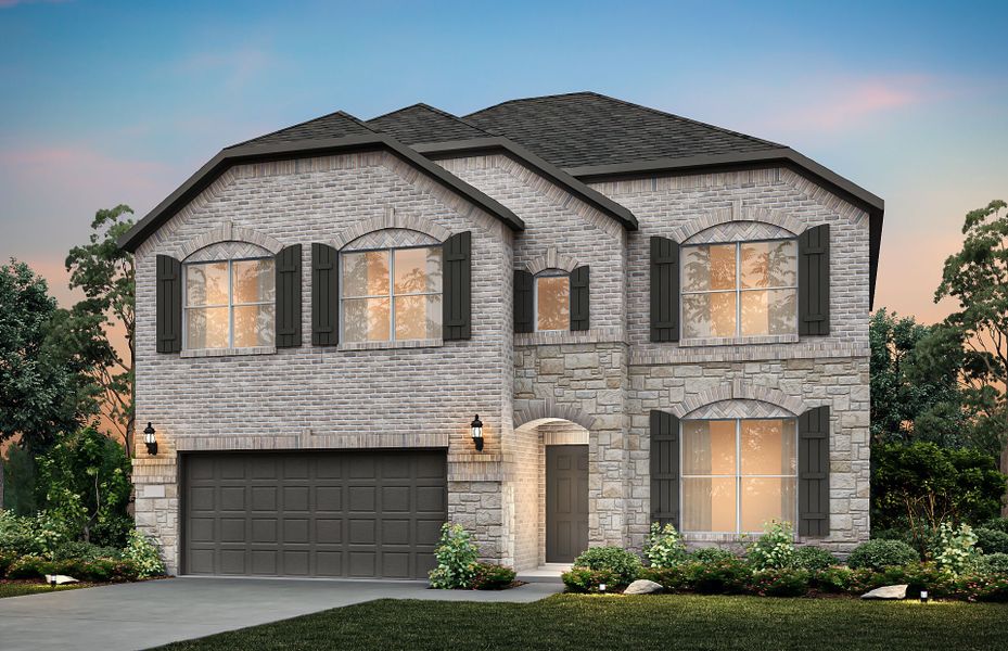 Representative exterior photo of a completed home built from the Sondra by Pulte Homes in Ribbonwood, Aubrey, TX (Image 27). Representative exterior photo of a completed home built from the Sondra by Pulte Homes in Ribbonwood, Aubrey, TX (Image 27).