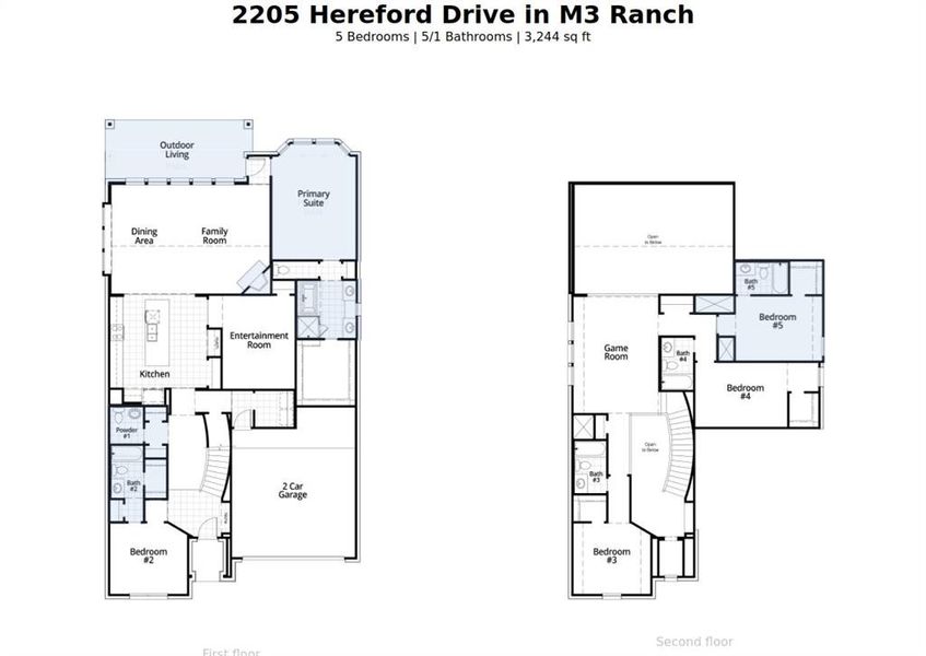 2D floor plan layout of this home in M3 Ranch, Mansfield, TX (Image 2). 2D floor plan layout of this home in M3 Ranch, Mansfield, TX (Image 2).
