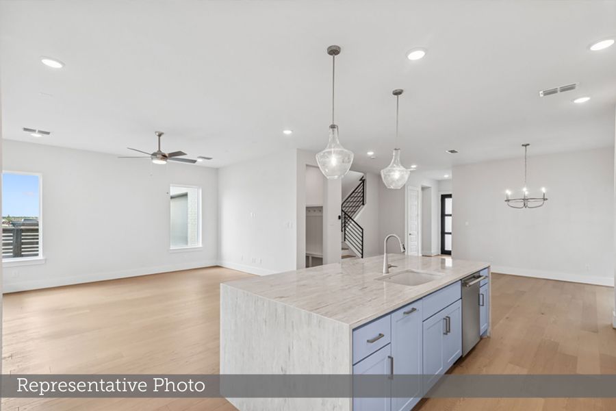 Furnished interior view inside a new home in Easthaven at Bridgeland Central - Vision Collection, Cypress (Image 9).