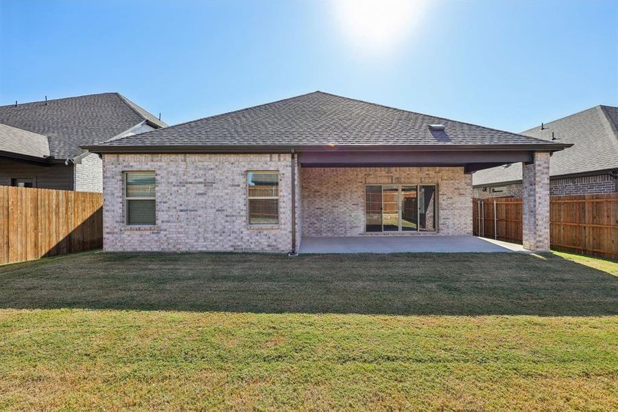 Exterior details and patio area of a home in Southridge - Signature Series, McKinney (Image 4). Exterior details and patio area of a home in Southridge - Signature Series, McKinney (Image 4).